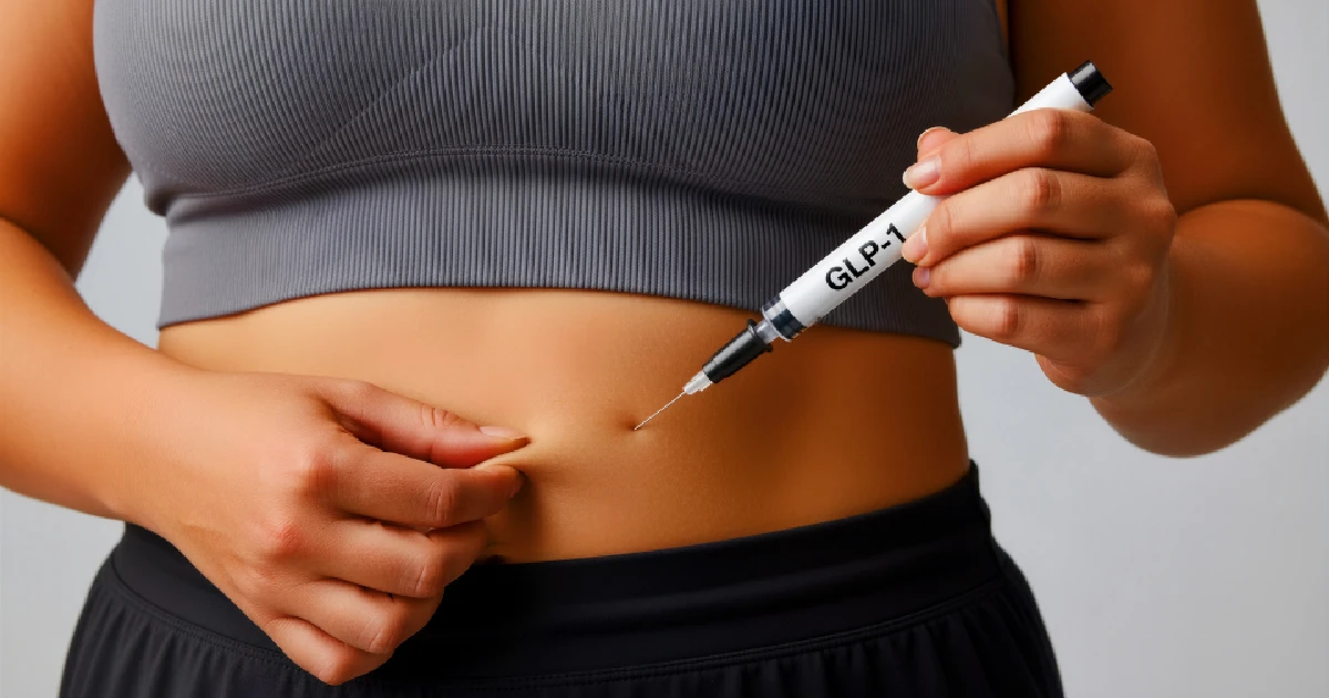 Patient administering a GLP-1 weight loss injection by Forever Weight Loss Clinic in Chesterfield, MO